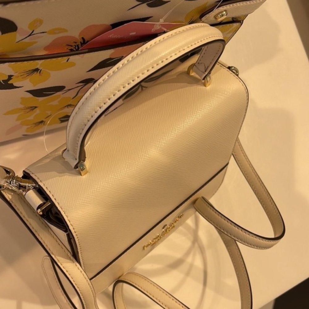 Kate Spade Staci Square Crossbody Saffiano Leather Parchment - Picture 14 of 16